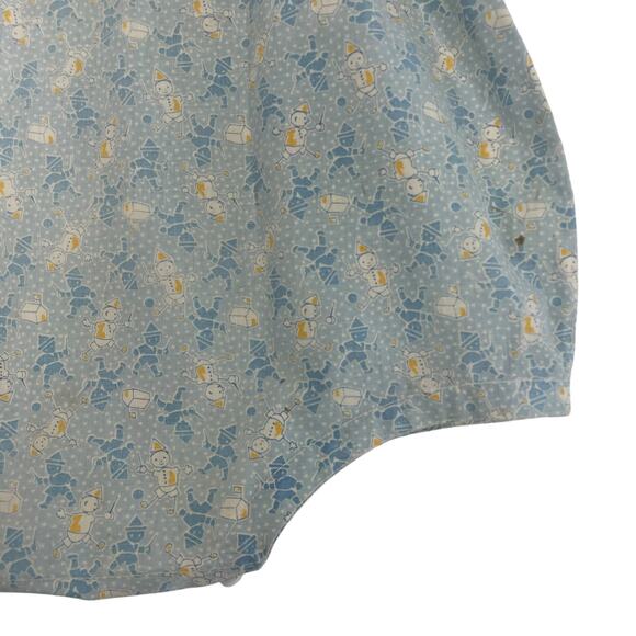 Vintage Handmade Blue Yellow Printed Short Sleeve Bubble One Piece Boys ASIS - Picture 5 of 5